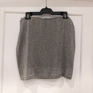 NWT Polo by Ralph Lauren Silver Beaded Mini Skirt Size 12